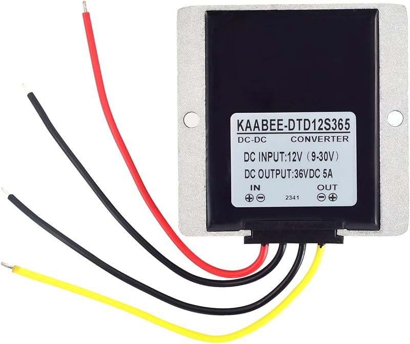 Convertidor CC-CC 12-36V 5A-180W impermeable para vehículos