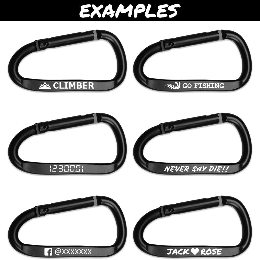 Clip mosquetón forma D aluminio llavero camping