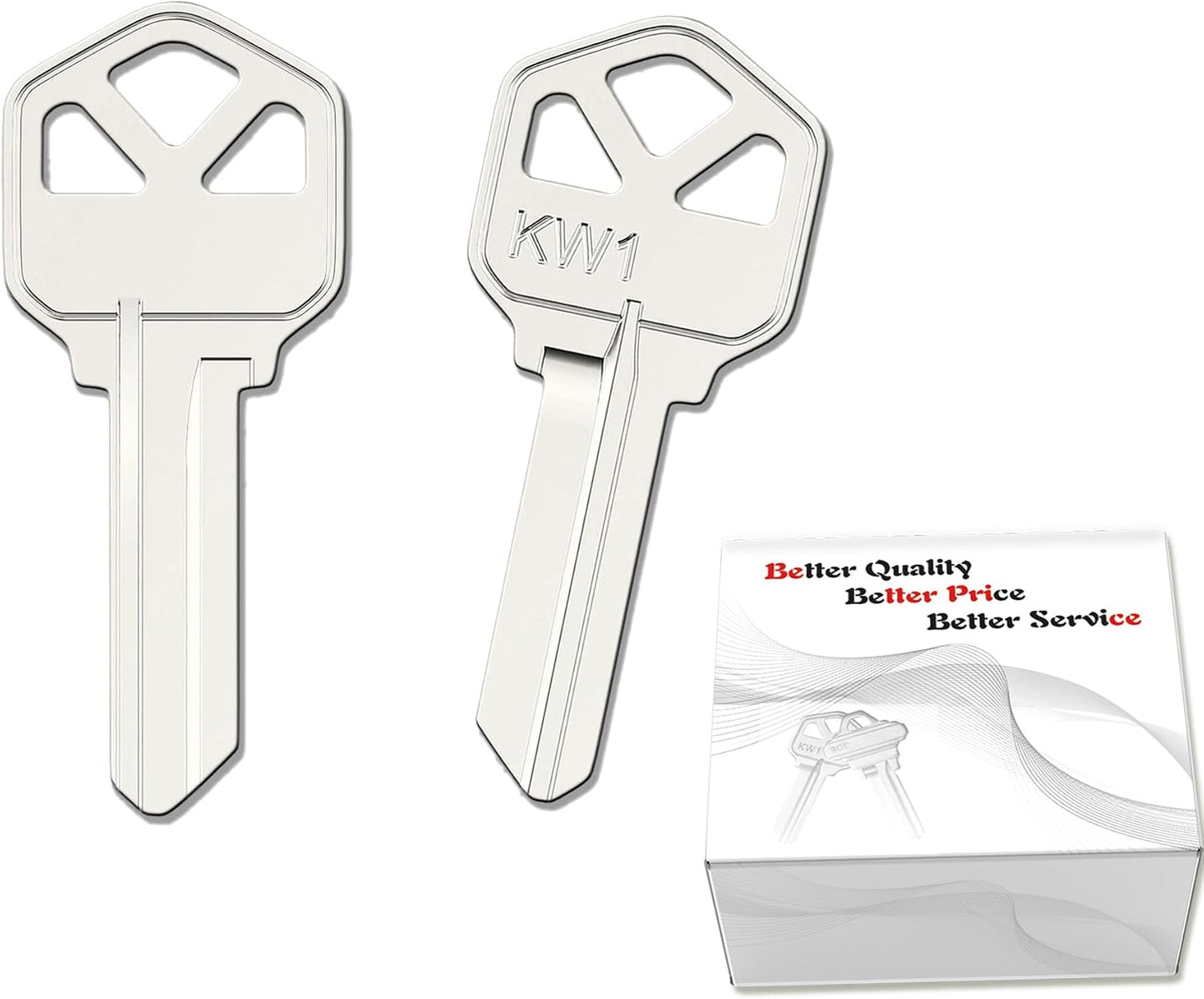 Llaves en blanco KW1 latón niquelado pack 50