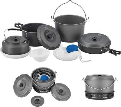 Set 13 Utensilios Cocina Antiadherente para Acampar Picnic