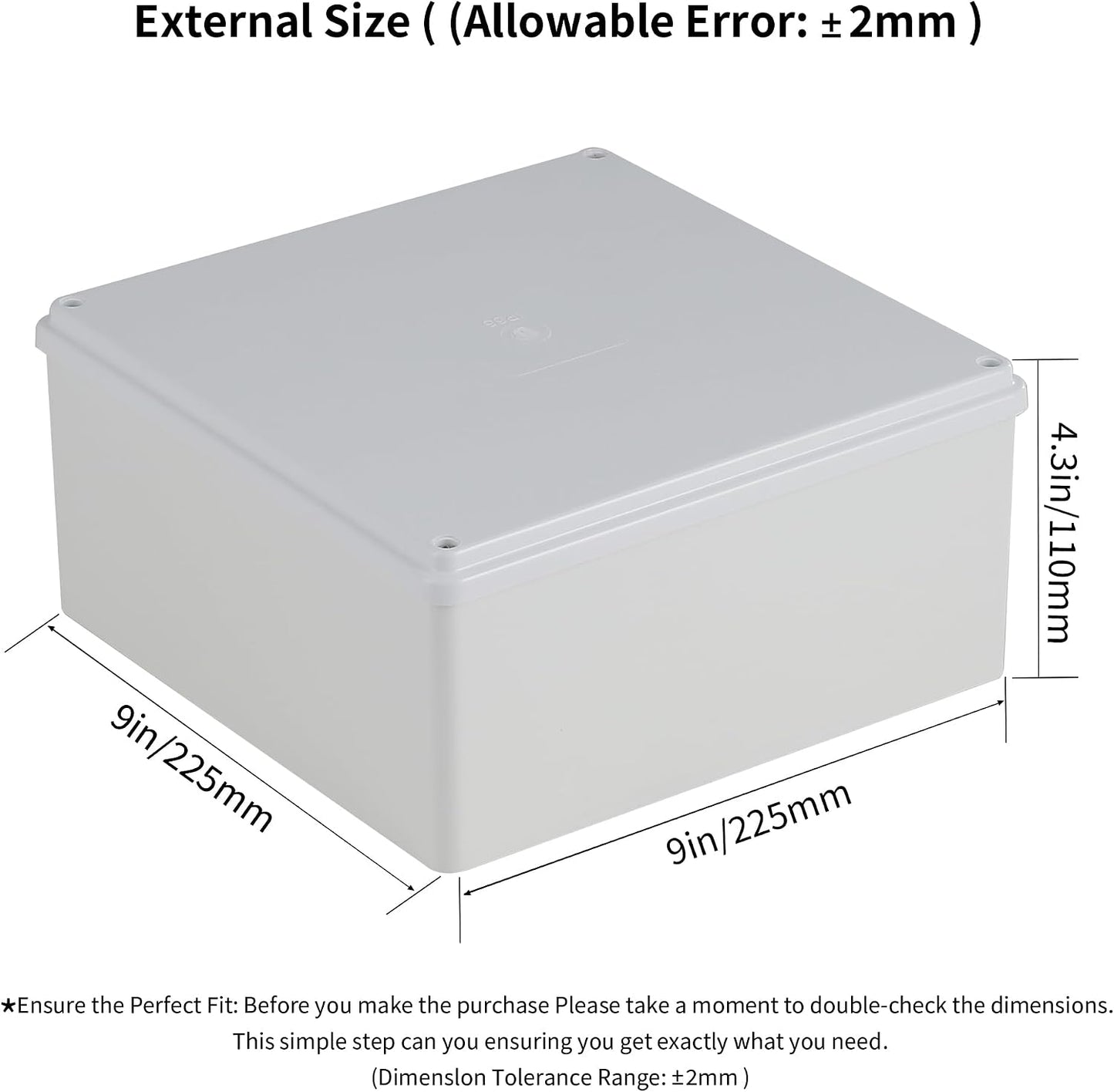 Caja PVC impermeable IP65 para conexiones eléctricas
