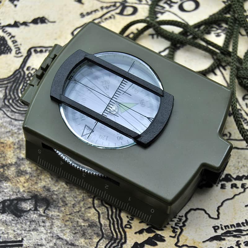 Brújula militar Lensatic impermeable con calculadora distancia mapa