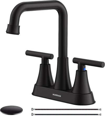Grifo baño negro mate 4pulg 3 orificios acero inox