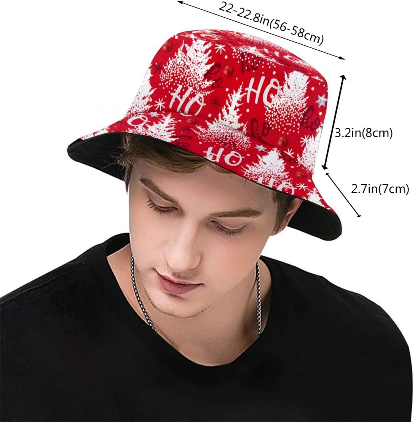 Sombrero pescador navideño plegable para exteriores
