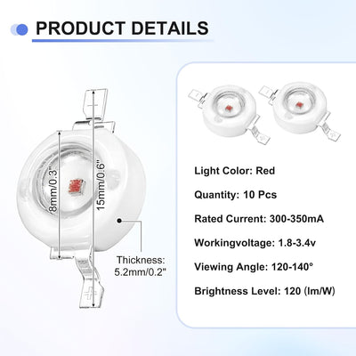 Lámpara LED COB 1.8-3.4V 10 Pzas para Experimentos y Decoración