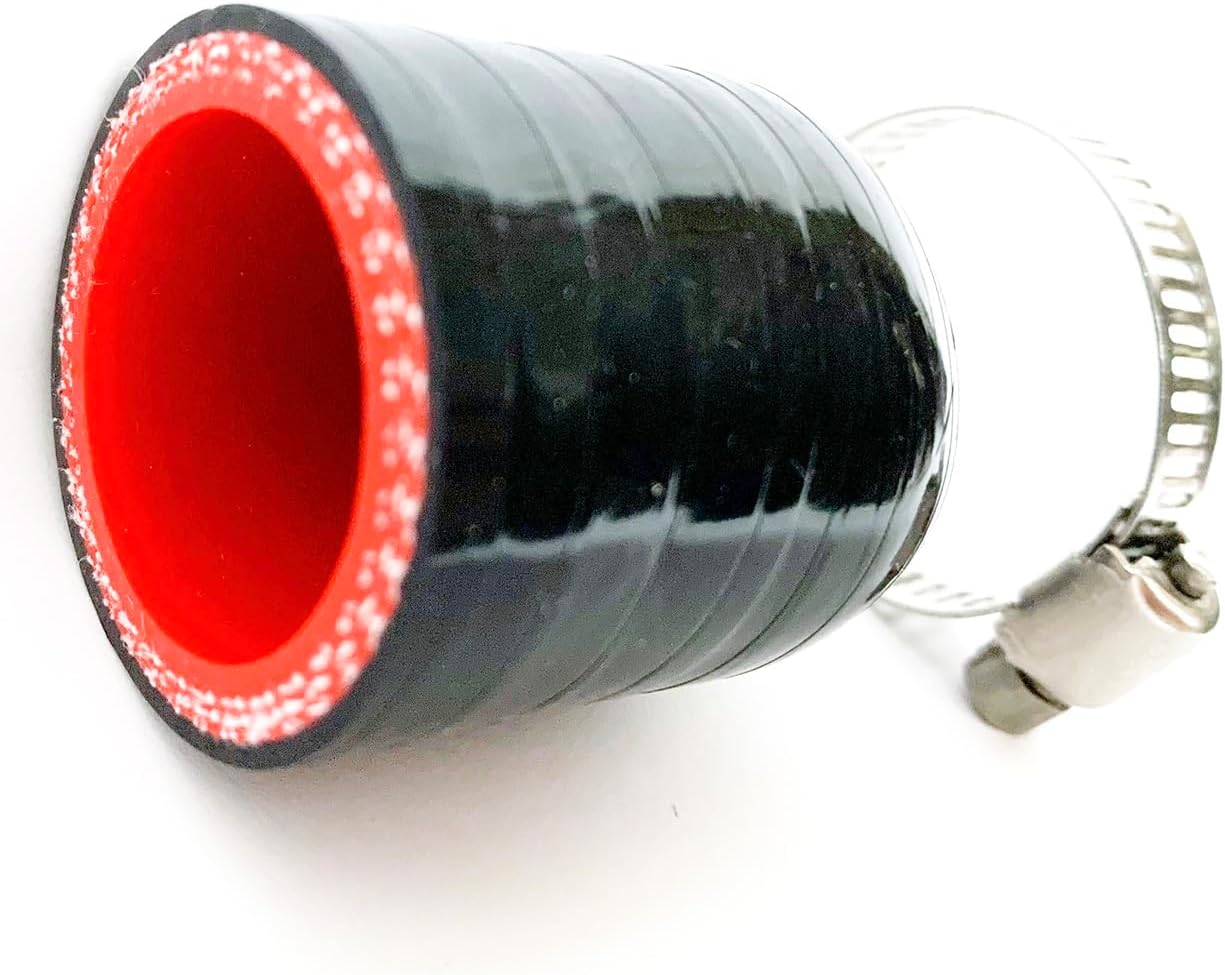 Tapa derivación silicona reforzada 1" negra con abrazadera