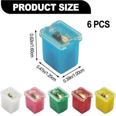 Set 6 fusibles perfil bajo 20-60A para camioneta y auto