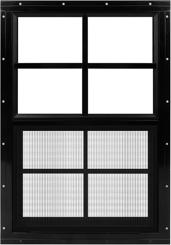 Ventana cobertizo 18x27pulg vidrio templado malla fibra