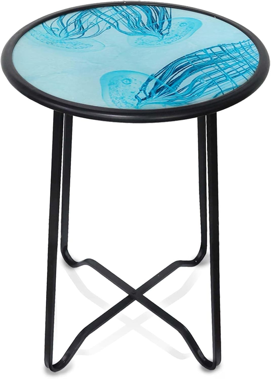 Mesa auxiliar redonda cristal 14" soporte plantas