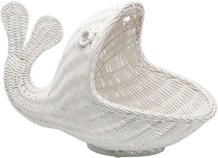 Cesta ballena ratán organiz. hogar blanco