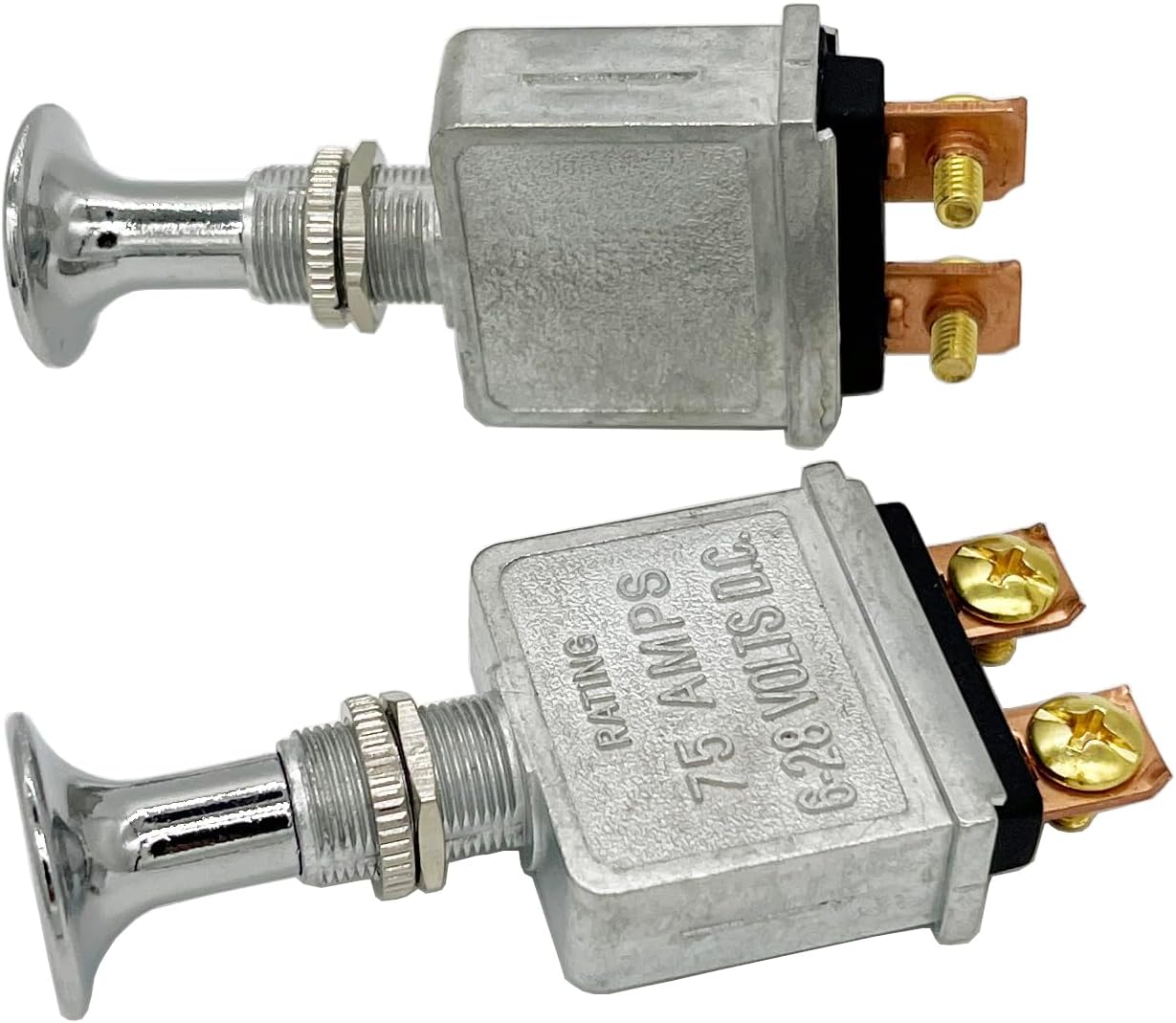 Interruptor Push-Pull 75 AMP 6-28V DC 2 Pzas