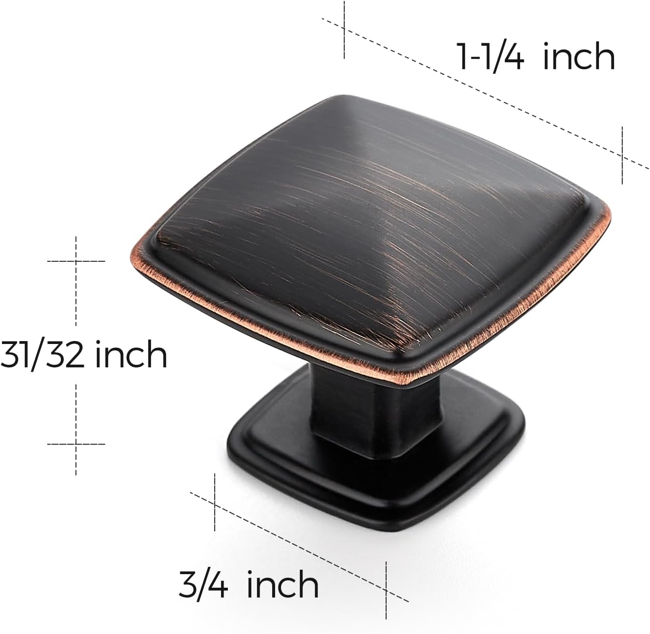 10 Manijas Gabinete Cocina Bronce Aceitado Cuadradas
