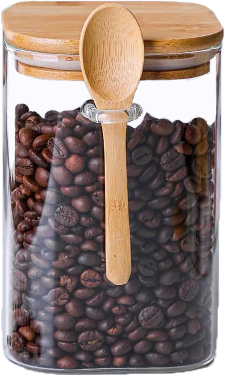 Recipiente azúcar vidrio 25oz hermético con tapa y cuchara