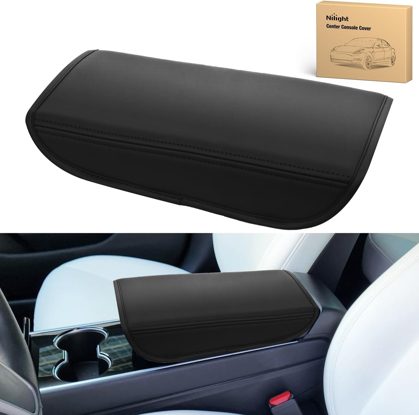 Funda consola central Tesla Model 3/Y cuero PVC