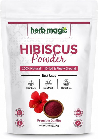 Polvo de hibisco 8oz para té, batidos y cuidado de cabello