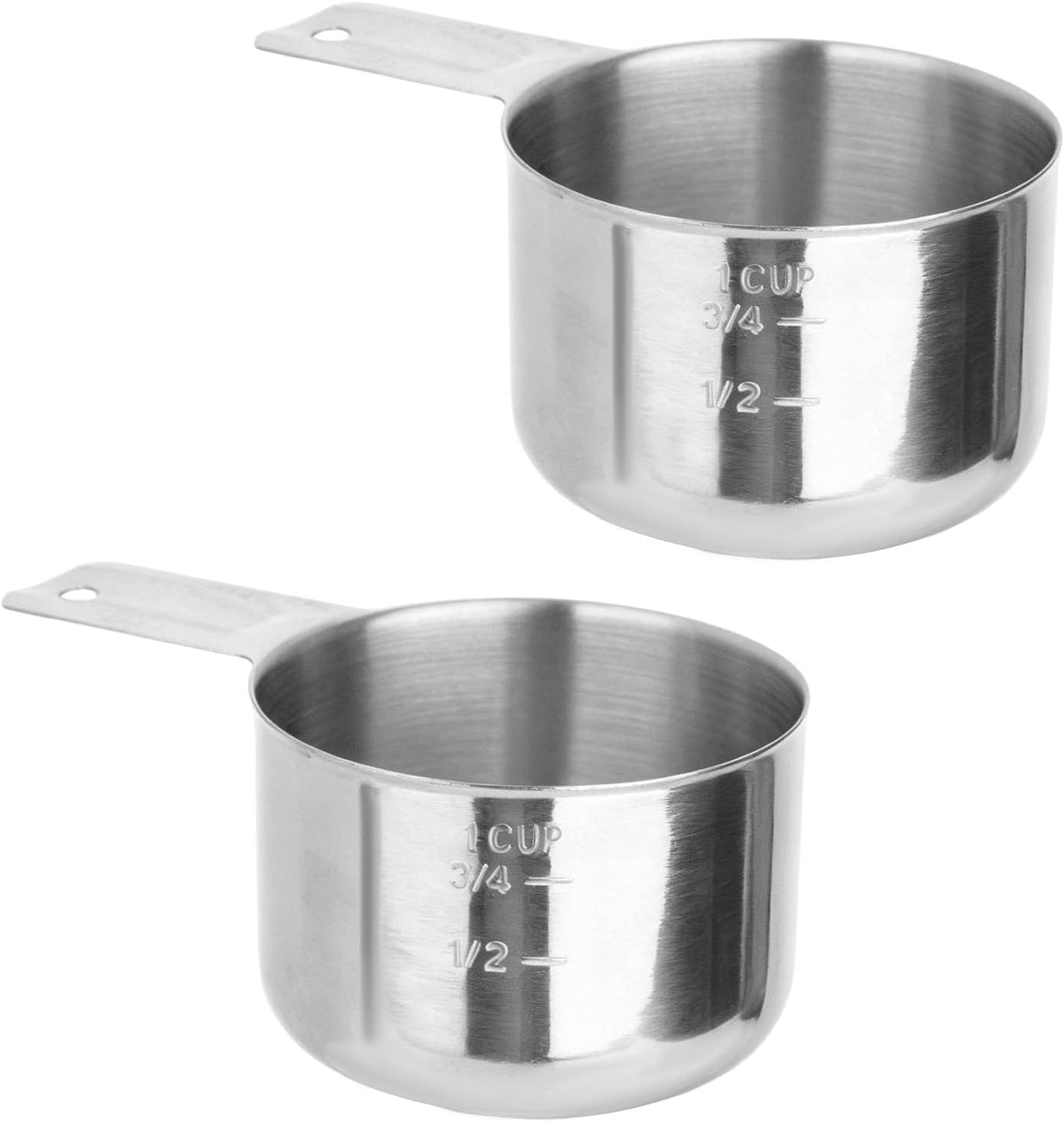 2 Tazas Medidoras Acero Inox 8.5oz Cuchara Metal Lavavajillas
