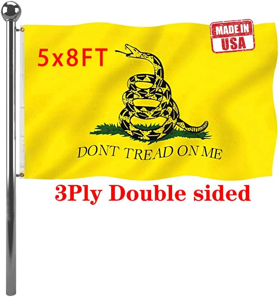 Bandera Gadsden 5x8ft poliéster 200D 3 ojales