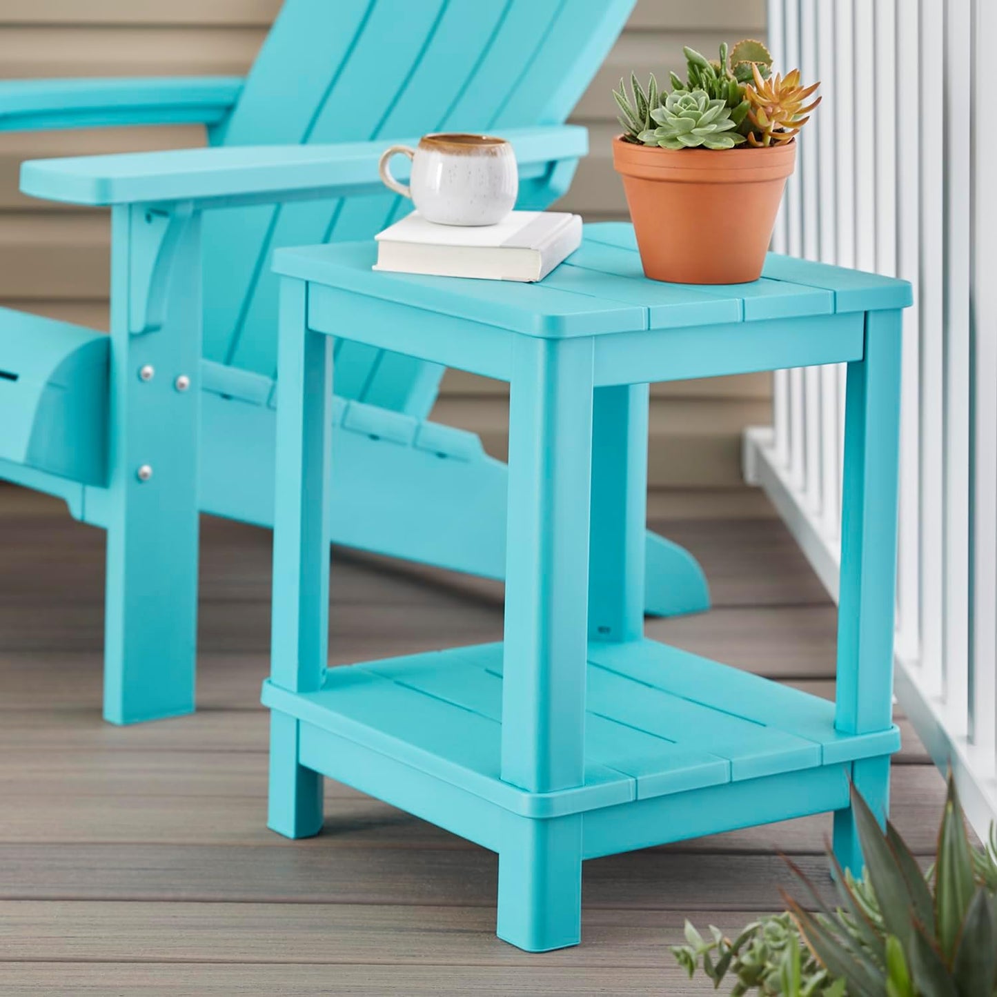 Mesa auxiliar Adirondack Deluxe Keter verde azulado