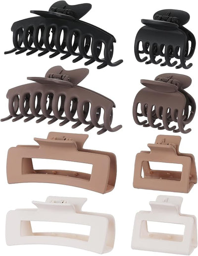 8 Pzas Accesorios Cabello Mujer Niña Estilos Garra Marrón
