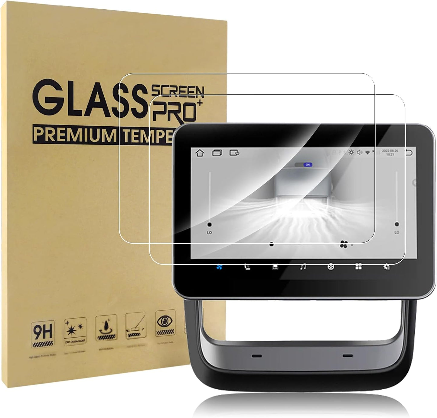 2 Protectores Pantalla Trasera 8" Tesla Model 3 2024-25 9H