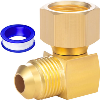 Conector codo 90° repuesto calentador gas baja presión 3/8pulg