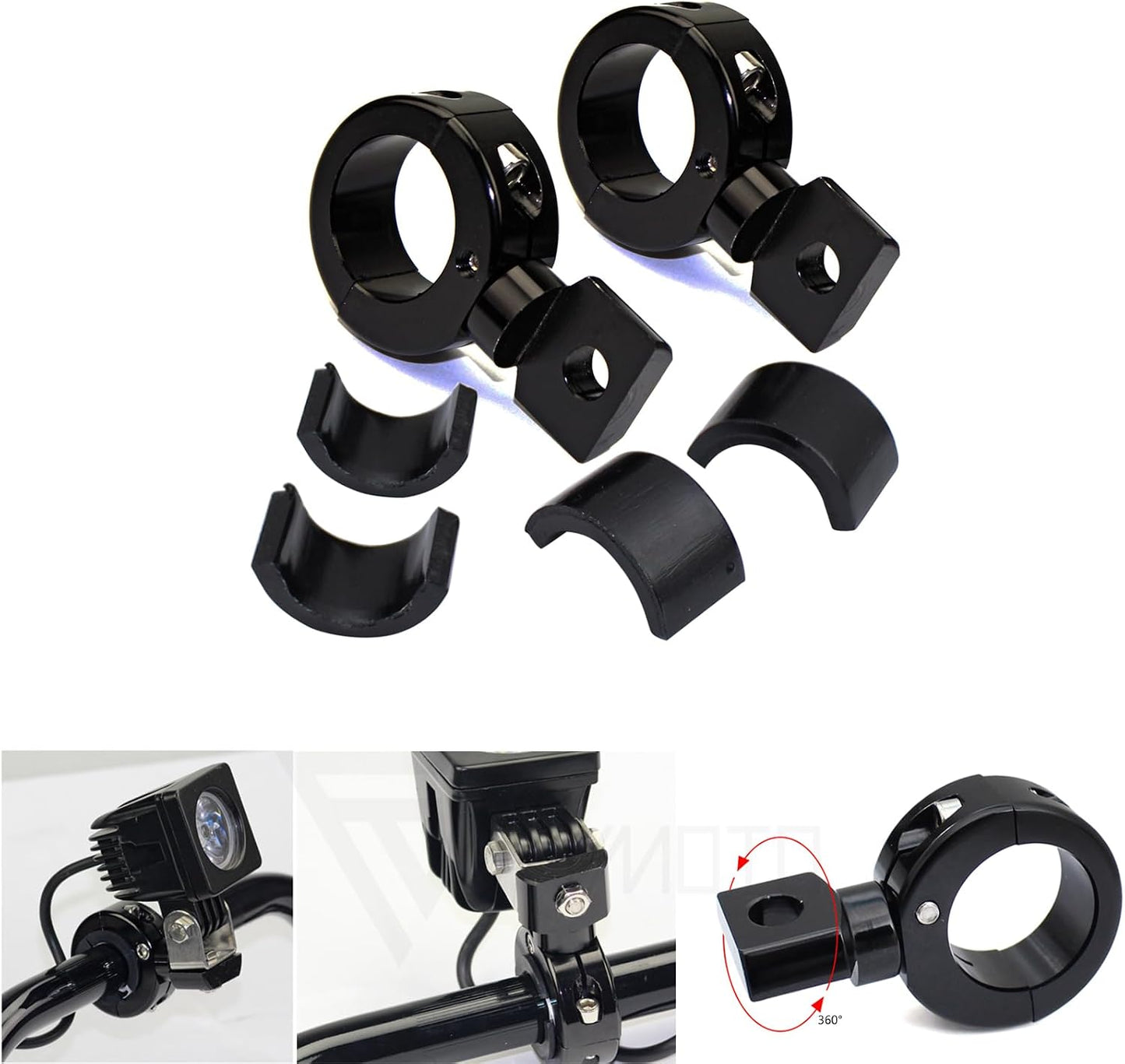 Soporte ajustable faro antiniebla motocicleta aluminio CNC