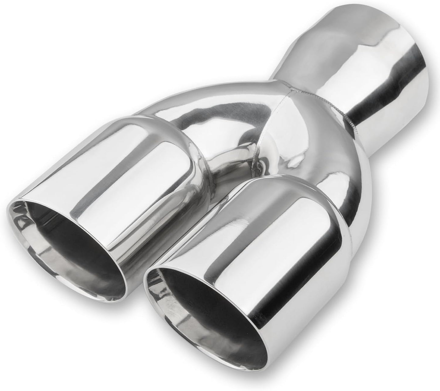 Tubo Y escape 3" adaptador simple a doble soldado plateado