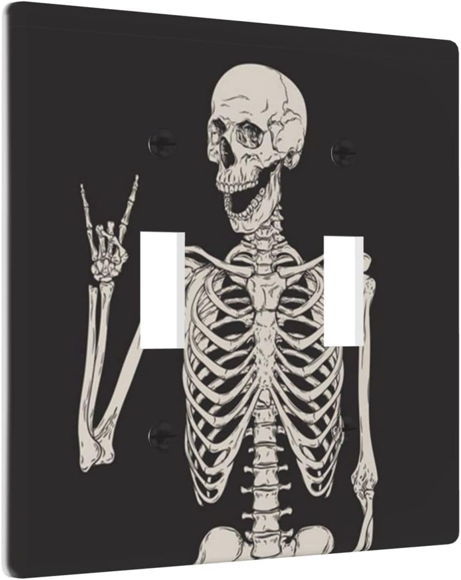 Cubierta interruptor calavera roca 2 bandas 4.5x4.5pulg