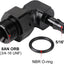 Adaptador 5/16 Púa Manguera 90 Grados Aluminio Negro