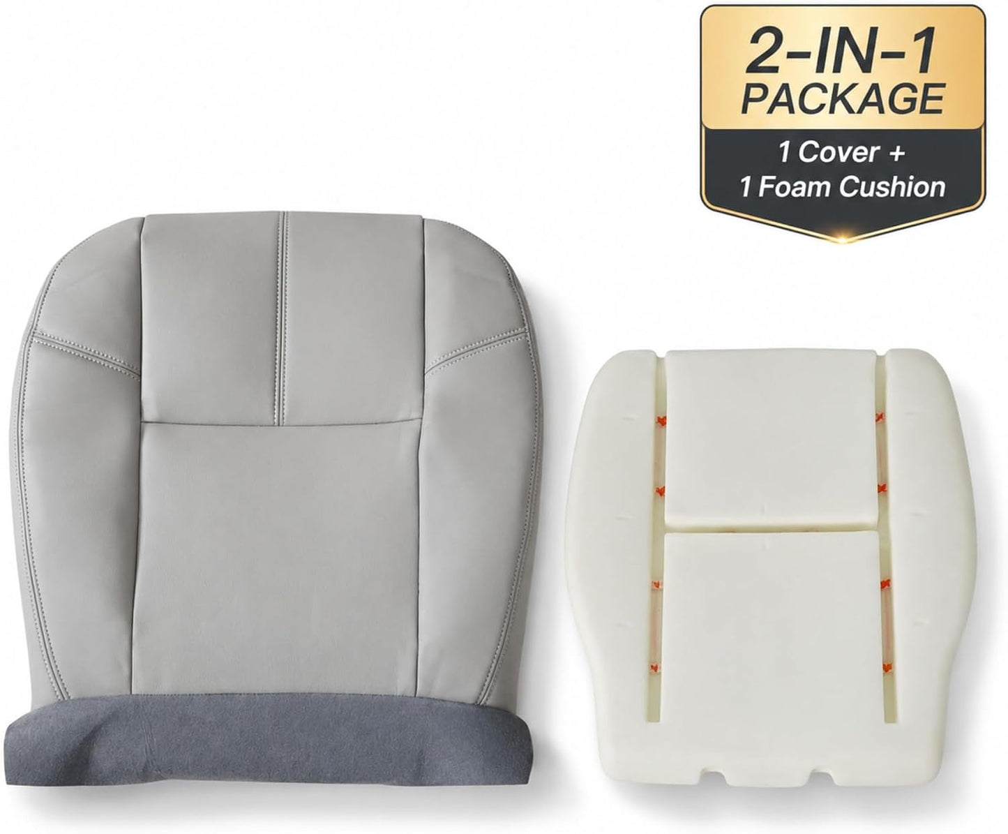 Funda asiento cuero conductor izquierdo espuma gris comp
