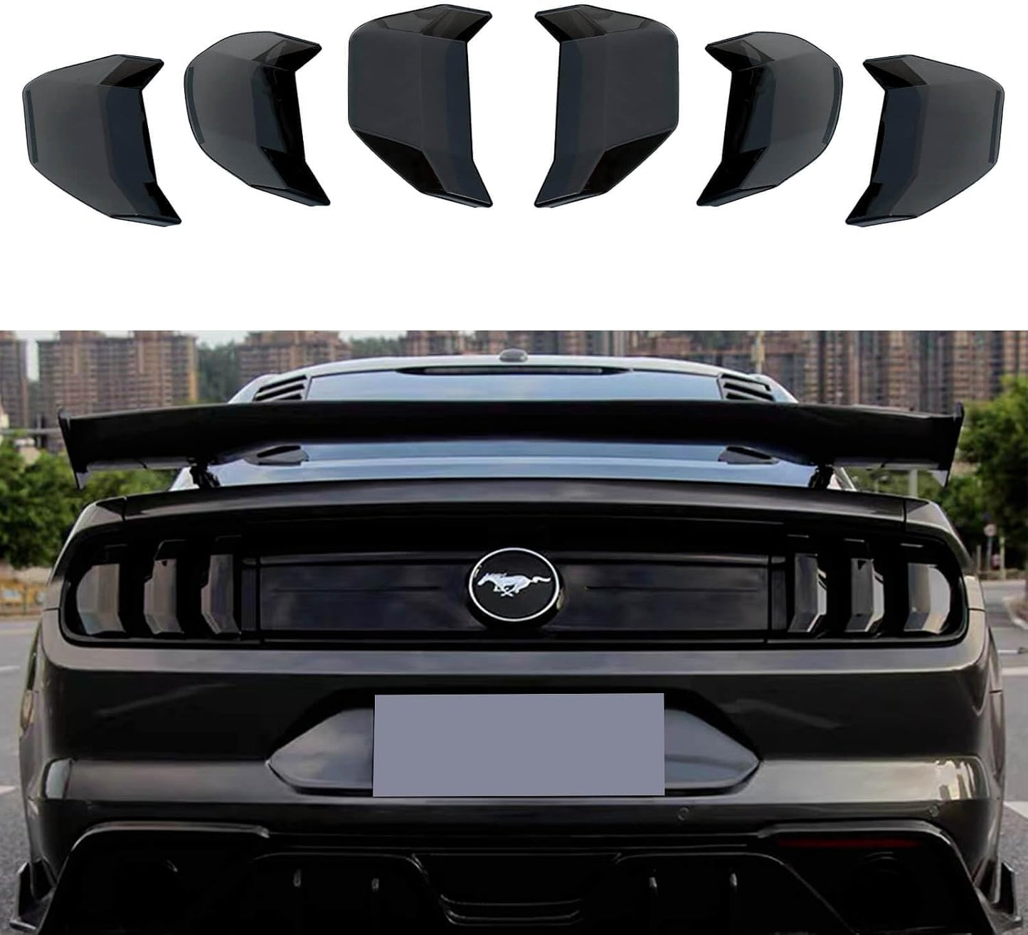Fundas luces traseras Mustang Bullitt negro ahumado