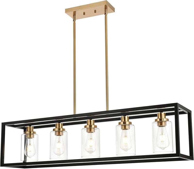 Candelabros negros 5 luces lámpara comedor isla cocina