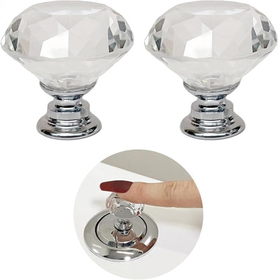 2 Pzas Botón Descarga Cristal Diamante Elevador Tapa Inodoro