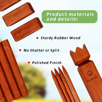 Set Kubb Set Madera Caucho con Bolsa Transporte