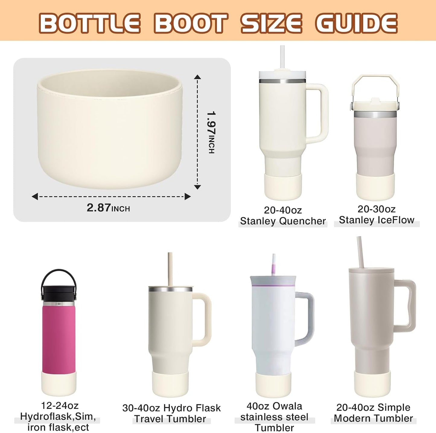 Fundas antiderrap para botellas 12-40oz 2.83-2.95pulg