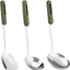 Juego 3 utensilios cocina acero inox mango verde