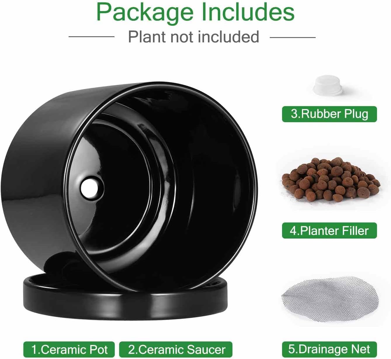 Maceta cerámica 8" con platillo para interiores y exteriores