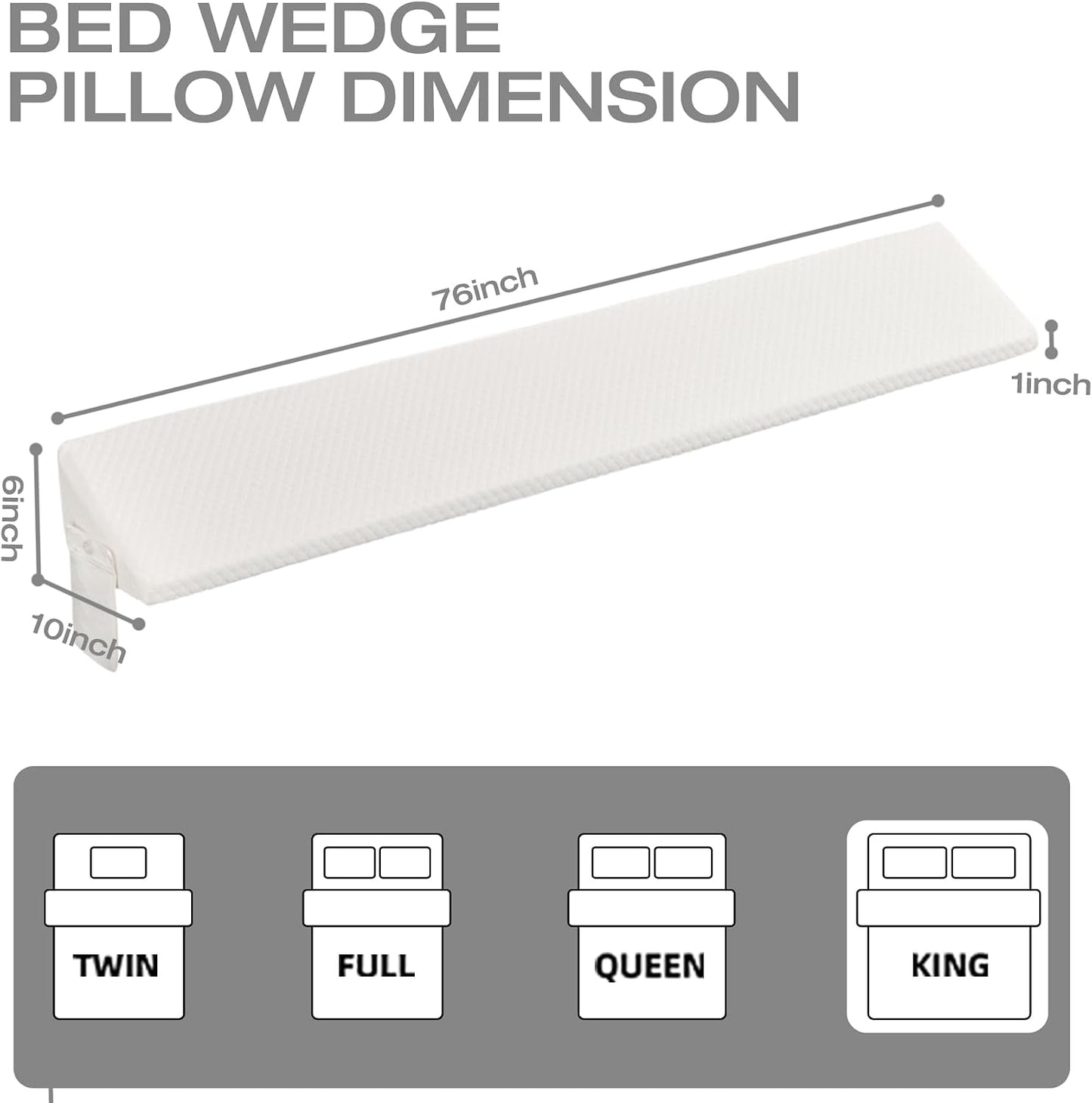 Almohada cuña king para rellenar espacios cama sofá dormitorio