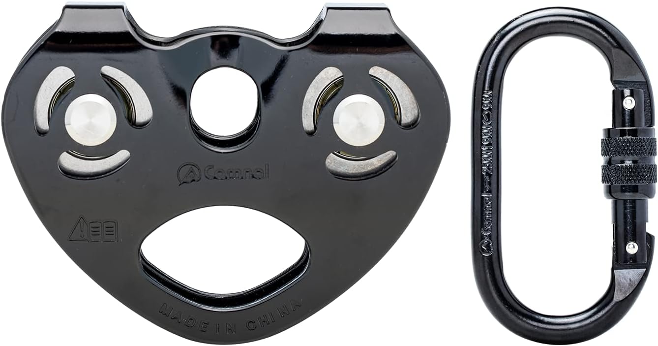 Kit carretilla mosquetón 25kN doble tándem escalada roca