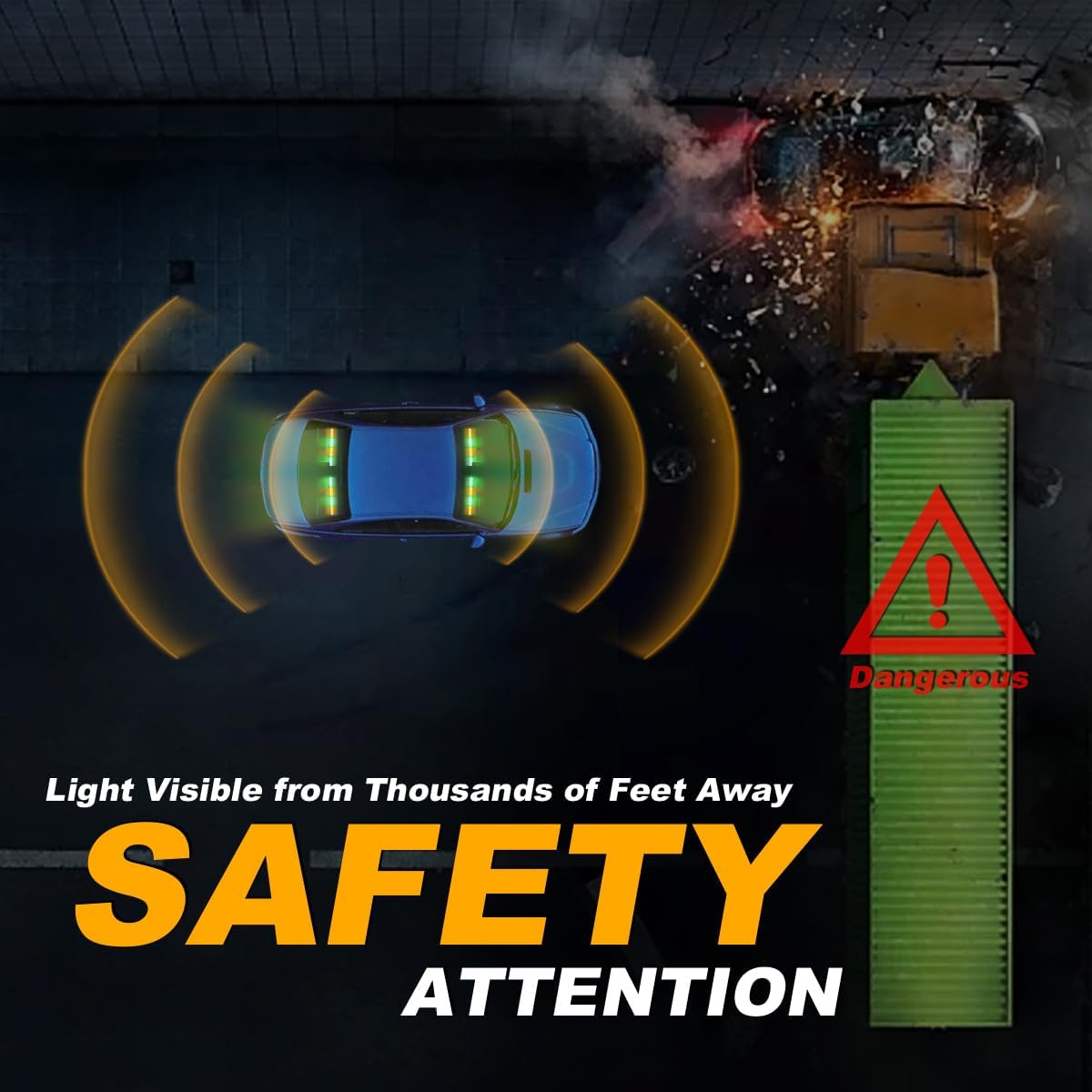 Luces estroboscópicas emergencia tablero con ventosas