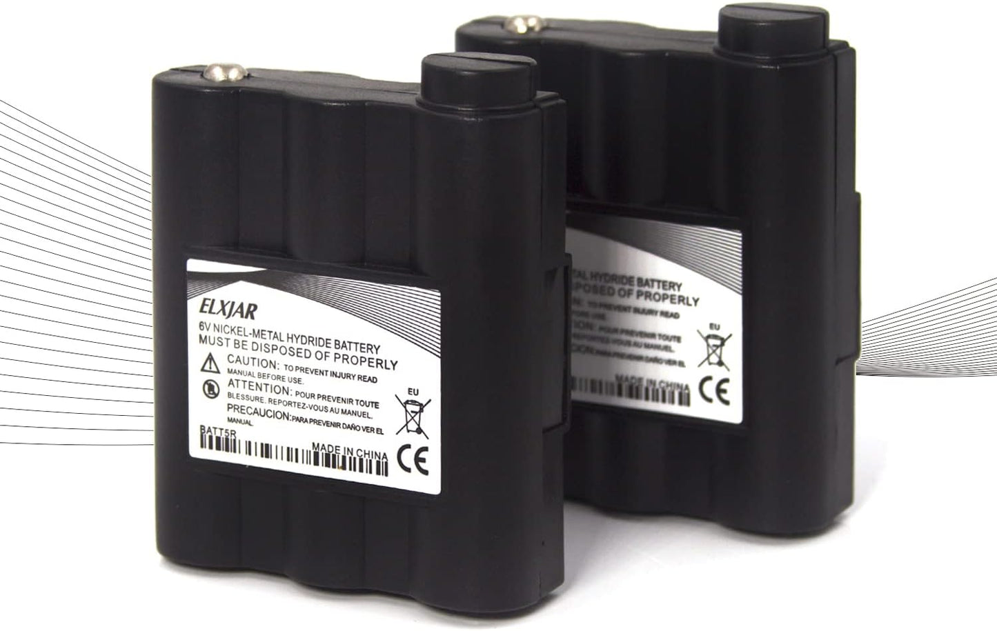 2 Baterías Ni-MH 6V 900mAh para Radio Midland GXT