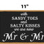 Letrero madera boda playa 11x6pulg