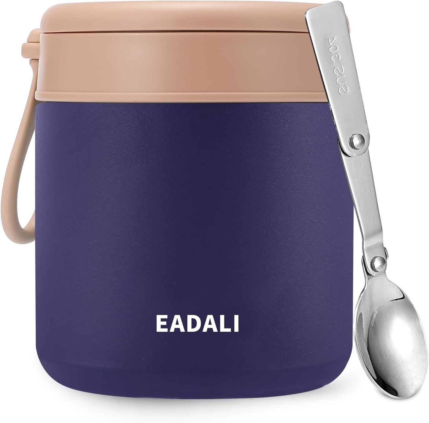 Tarro comida niños 15.2oz acero inox 316 aislado con cuchara