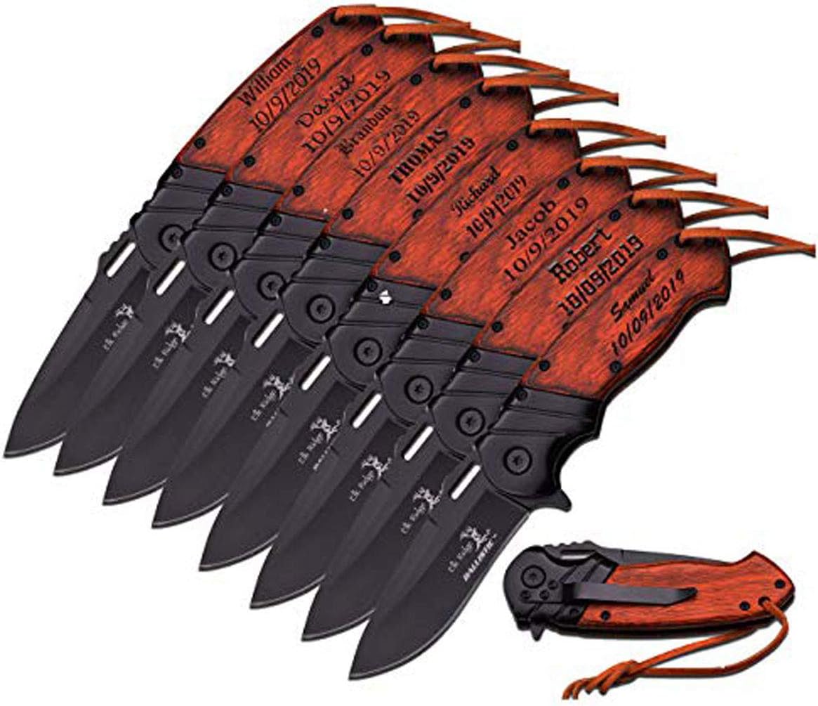 Cuchillo plegable bolsillo 8 pzas grabado gratis padrinos