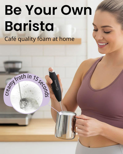 Varita espumadora leche y mezclador café portátil