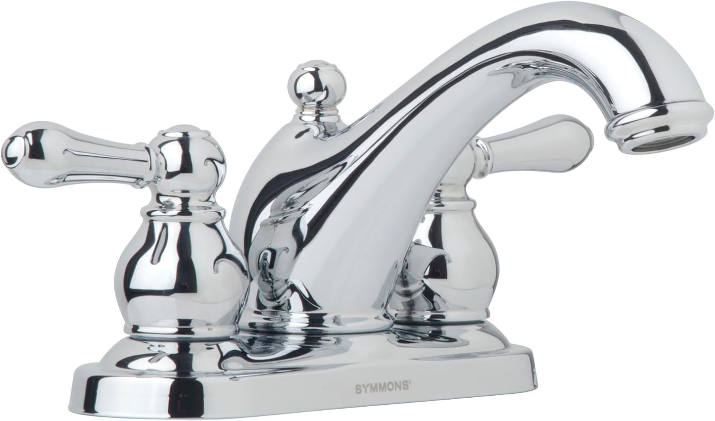 Grifo baño central 2 manijas cromo pulido 1.2 GPM