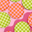 Platos papel cuadros rosa verde 9" 24uds fiesta