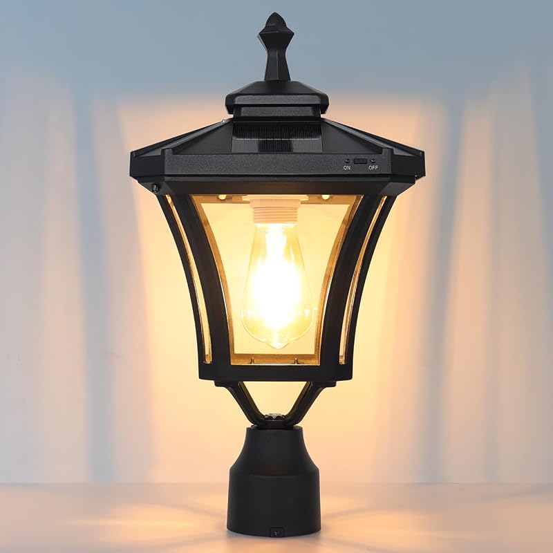 Lámpara solar LED impermeable 3" para poste terraza