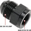 Adaptador 6AN hembra a 8AN macho aluminio negro