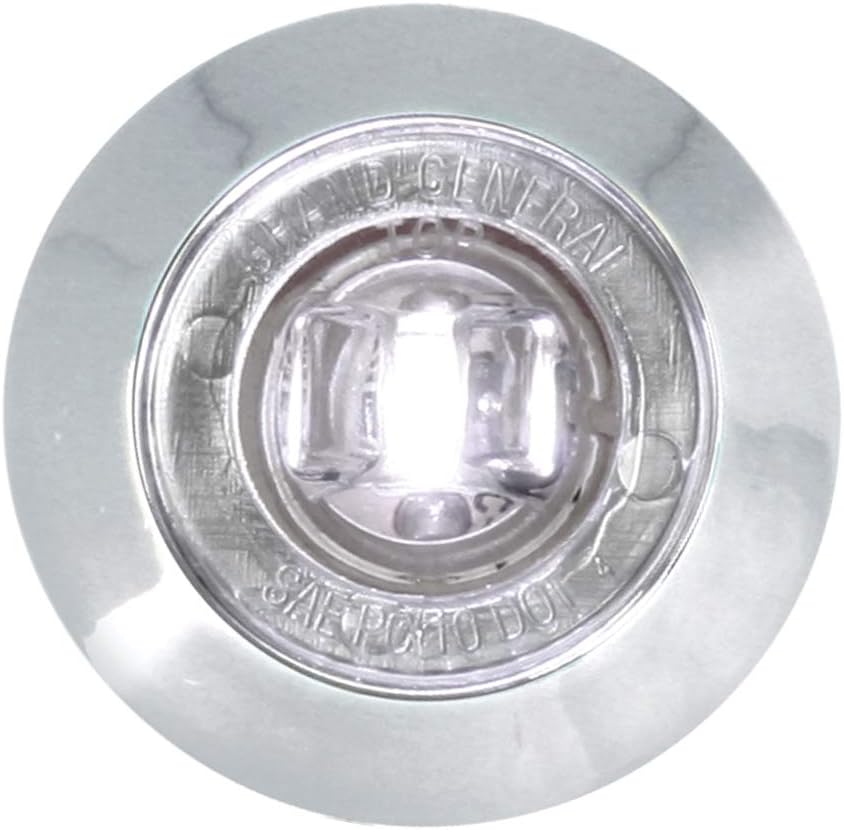 Luz LED 1" blanco/claro bisel plástico cromado